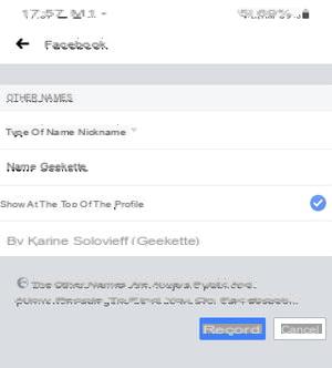 Facebook: como alterar ou adicionar um nome de perfil