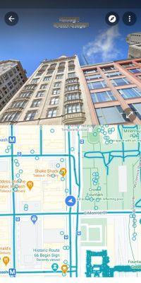 Google Maps: the Street View interface makes better use of the screen on Android