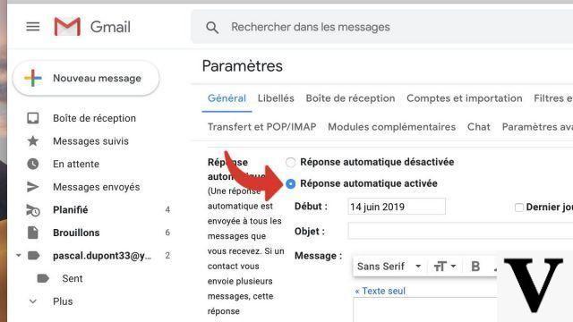 ¿Cómo programar un mensaje de fuera de la oficina en Gmail?