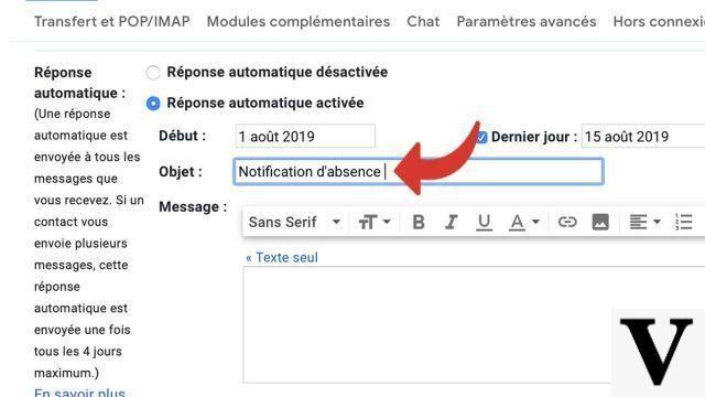 How to schedule an out of office message on Gmail?