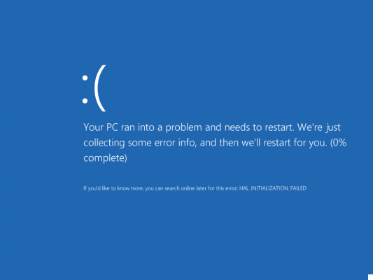 # 9. Blue screen with HAL INITIALIZATION FAILED error