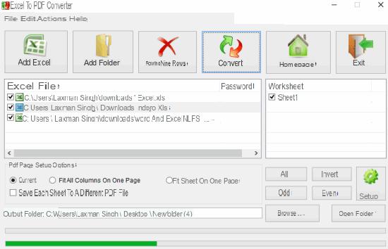 Convierta varias hojas de Excel a PDF -