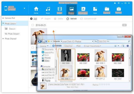 Copier des photos entre Samsung et PC/Mac -