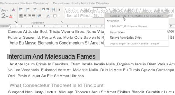 Word summary: make an automatic table of contents