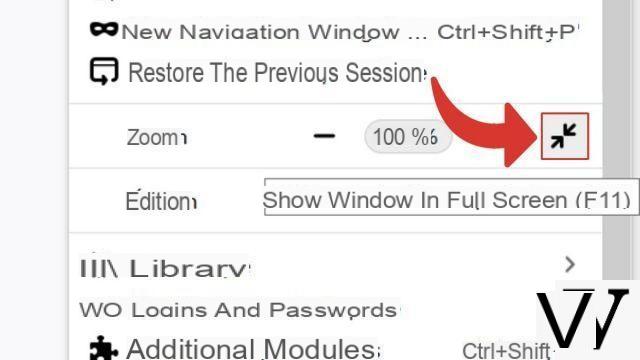 Como desativo o modo de tela inteira no Firefox?