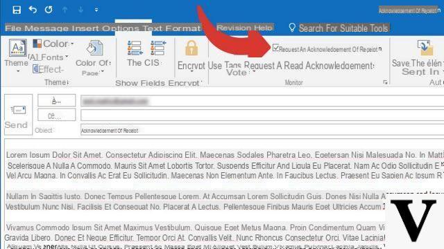 How to activate the acknowledgment of receipt in Outlook?