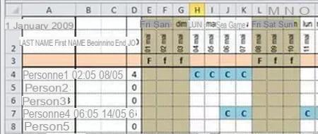 Excel planning: how to make a vacation schedule