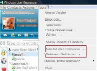 Configure a webcam on Windows Live Messenger
