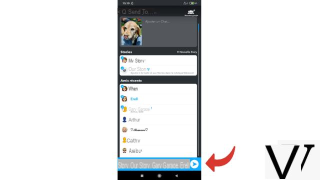 How to send an image from my smartphone to Snapchat?