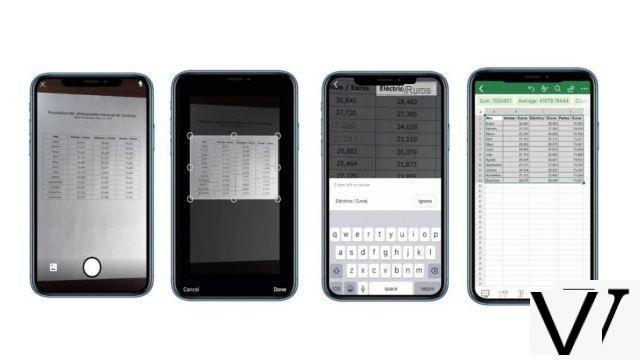 Excel for iPhone and Android: simply take a picture of a table to import it