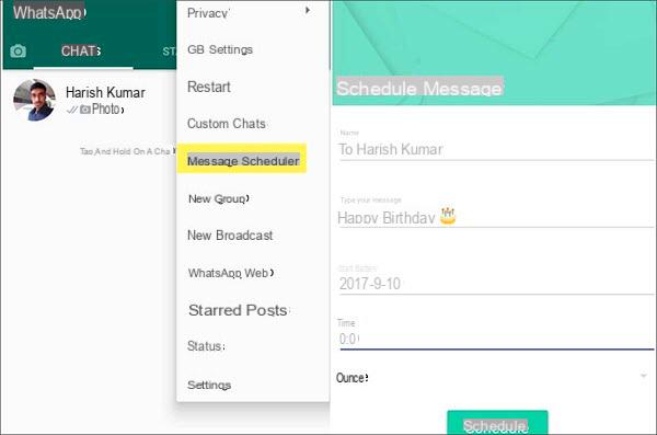 Comment planifier l'envoi de messages Whatsapp -