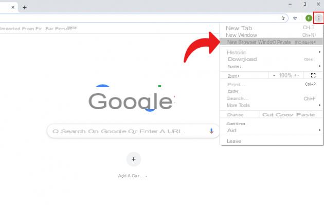 How to activate incognito mode on Google Chrome?