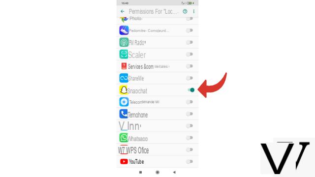 How to activate or deactivate geolocation on Snapchat?