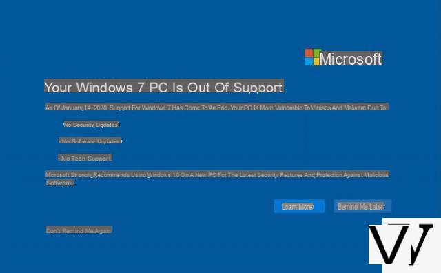 Windows 7: How to turn off the full screen end of support notification