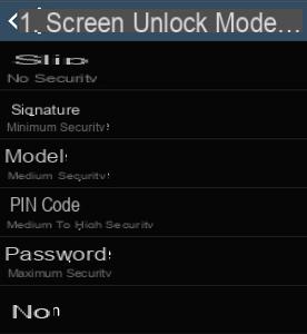 How to set up unlock and screen lock modes on Android?