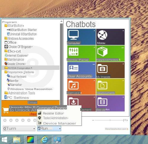 Windows 8: busque el menú Inicio