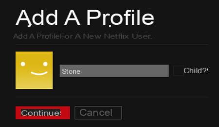 Netflix user profile: create, modify, delete