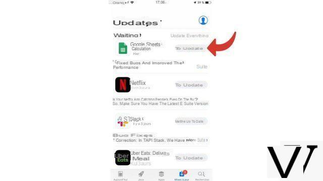 How to update an application on my iPhone?