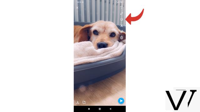 How to add a sticker or a gif to a snap on Snapchat?