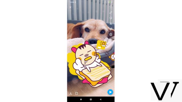 How to add a sticker or a gif to a snap on Snapchat?