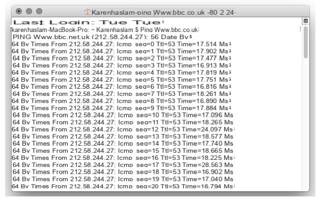 Como fazer ping no Mac?