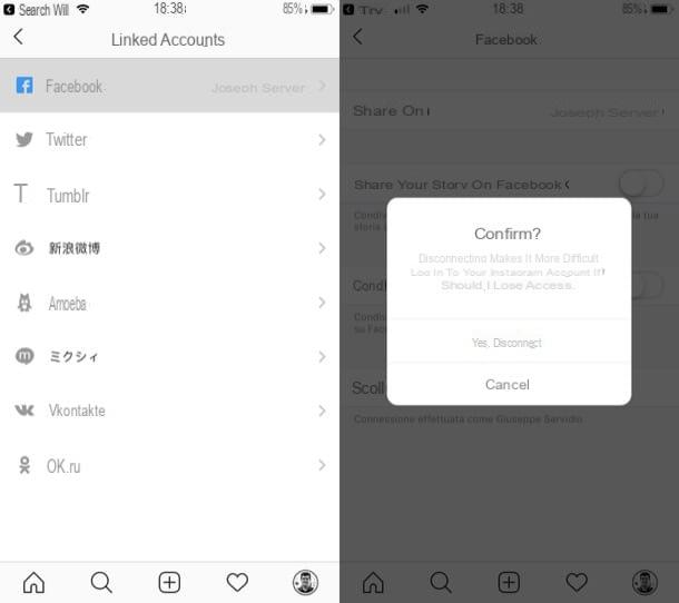 How to unlink an Instagram account