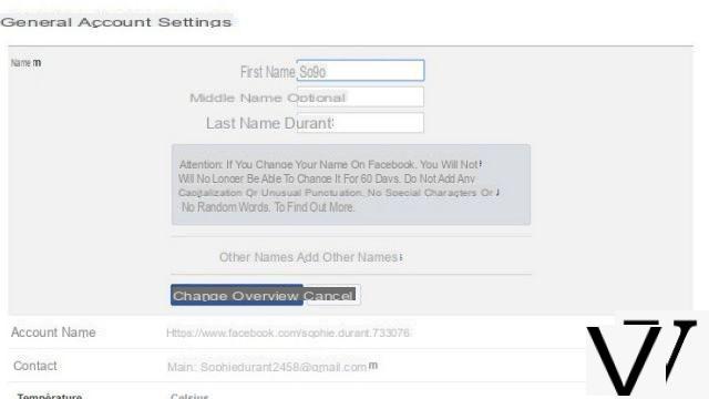 How to change your name on Facebook?