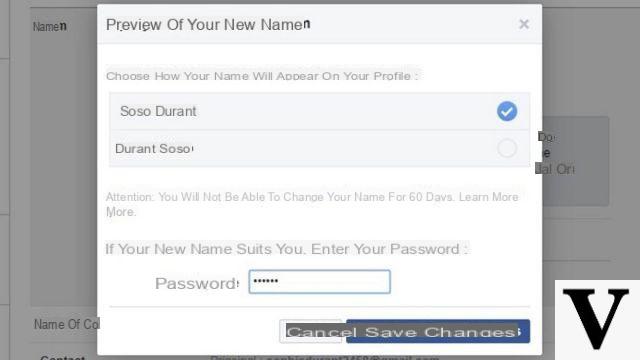 How to change your name on Facebook?