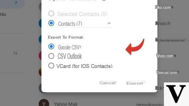 Como exportar contatos para o Gmail?