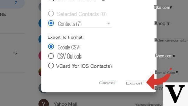 How to export contacts to Gmail?