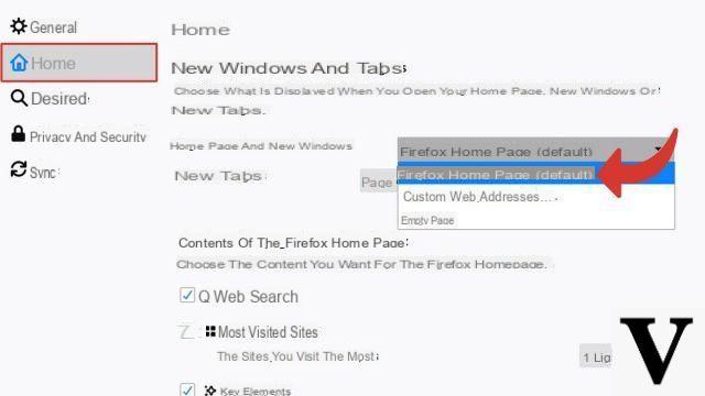 How to change the home page on Firefox?