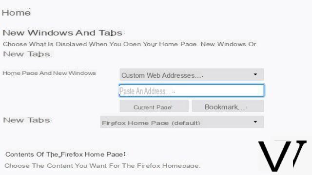 How to change the home page on Firefox?