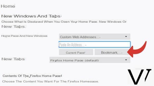How to change the home page on Firefox?