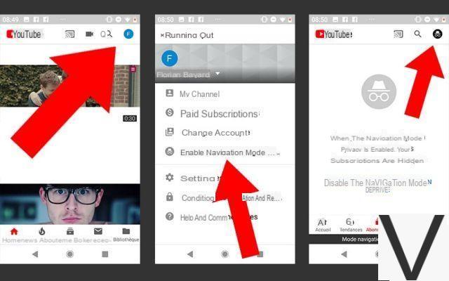 Youtube on Android: how to activate private browsing mode?