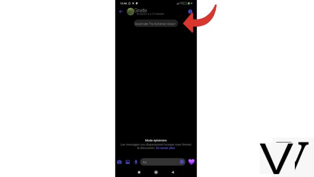 How to activate and deactivate ephemeral mode on Messenger?
