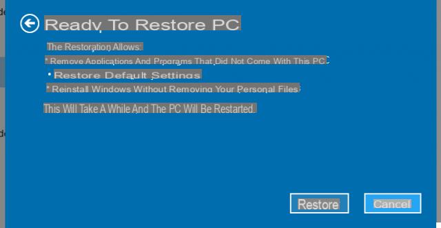 Restaurar Windows 10 sin perder datos -