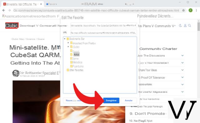 How to bookmark a site on Google Chrome?
