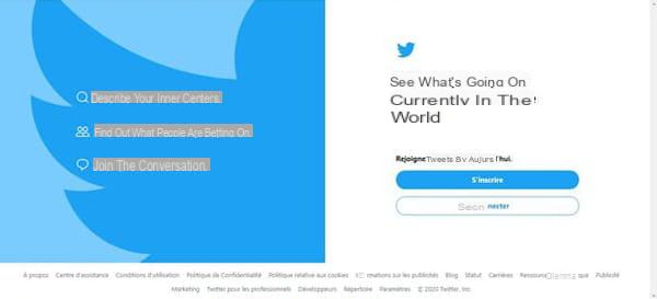 Twitter registration: the right settings