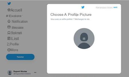 Twitter registration: the right settings