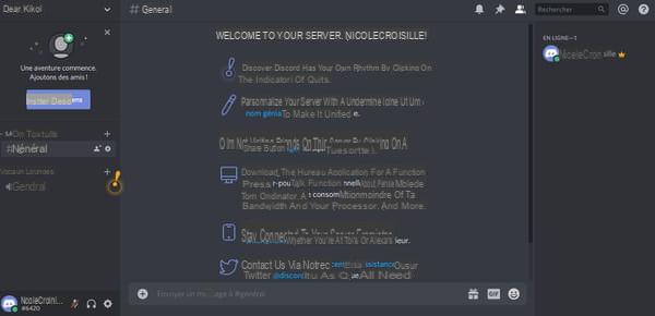 Discord: create an account and a chat server