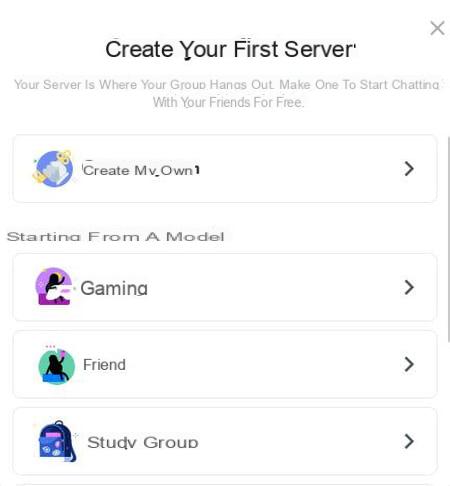 Discord: create an account and a chat server