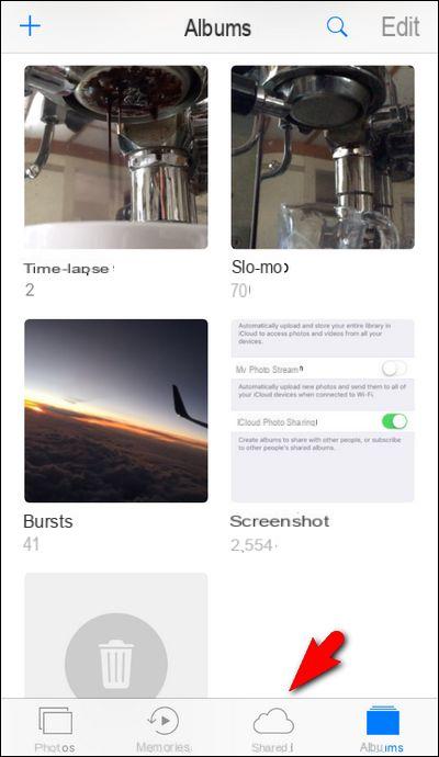 Crear álbum de fotos compartido en iPhone -