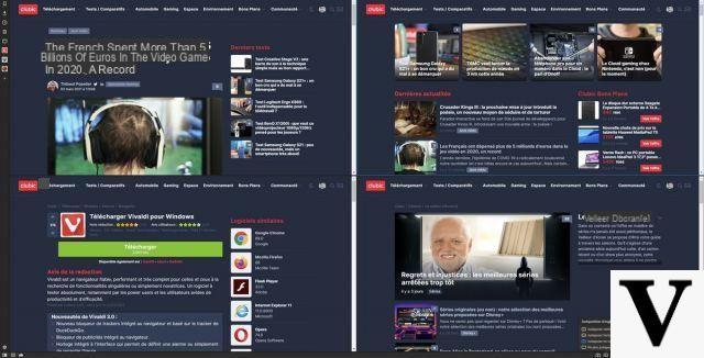 Você pode ver vários sites lado a lado no Vivaldi