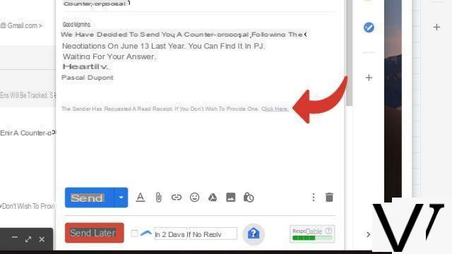 How to activate acknowledgment of receipt on Gmail?