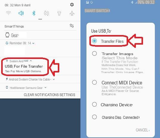 Copie fotos do Samsung Galaxy para a unidade flash USB -