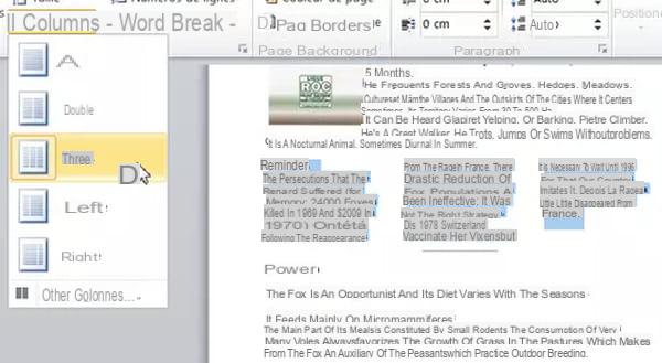 Mostrar texto en varias columnas con Word