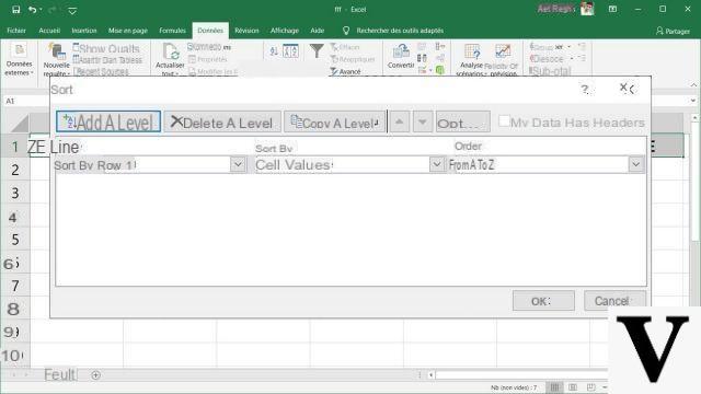 How to sort data in column or row in Excel?
