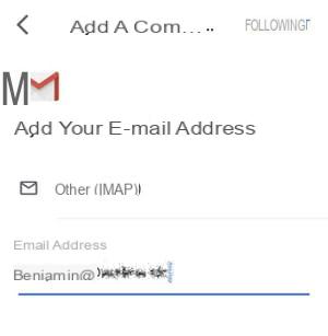 Use outro endereço de e-mail com o Gmail