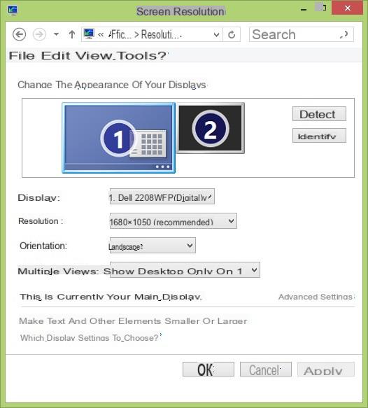 Windows 8 - gerencie a exibição em tela dupla