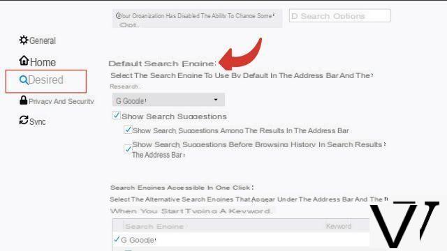 How to change the search engine on Firefox?